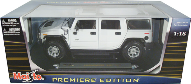 2003 Hummer H2 SUV - White (Maisto) 1/18