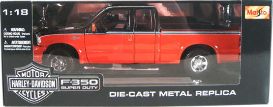 2004 Ford F-350 Super Duty Harley-Davidson Edition - Orange w/ Black (Maisto) 1/18