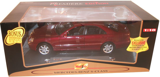 1999 Mercedes-Benz S-Class S500 - Maroon (Maisto) 1/18