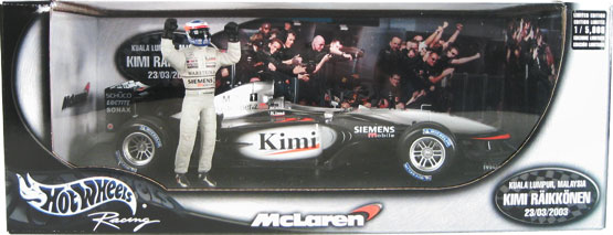 2003 McLaren MP4/17D F1 Kimi Raikkonen Maylasia Winner (Hot Wheels) 1/18