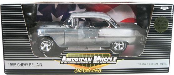 1955 Chevy Bel Air Hardtop - Chrome Chase Car (Ertl) 1/18