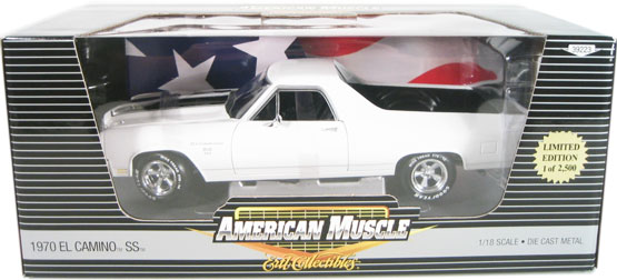 1970 Chevy El Camino SS 454 - White w/ Black Stripes (Ertl) 1/18