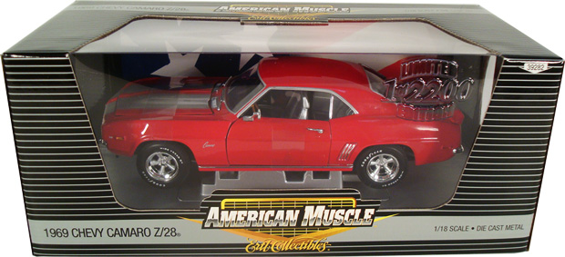 1969 Chevy Camaro RS Z-28 - Garnet Red w/ Silver Stripes (Ertl) 1/18