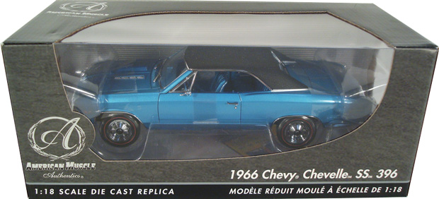 1966 Chevy Chevelle SS 396 - Marina Blue Chase Car (Ertl Authentics) 1/18