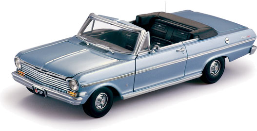 1963 Chevy Nova Convertible - Silver Blue (Sun Star) 1/18