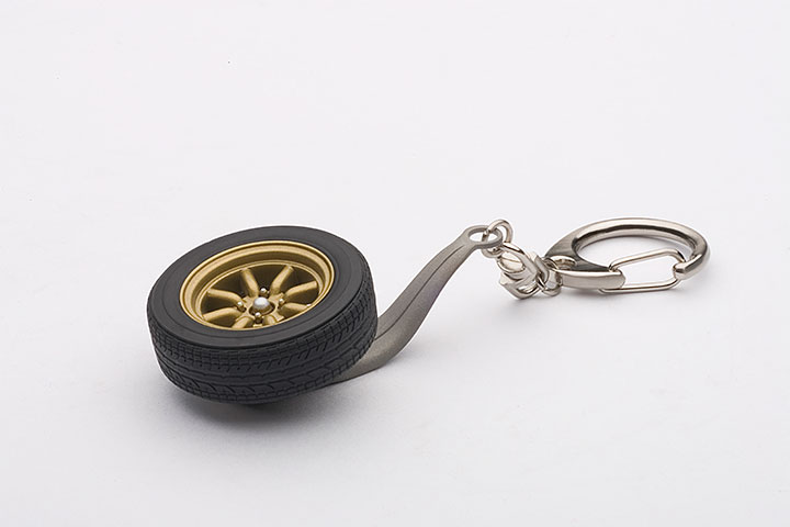 8-SPOKES Wheel Keychain - Gold (AUTOart) 1/18