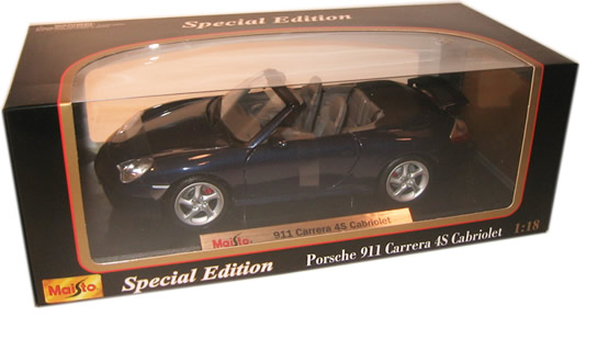 2002 Porsche 911 Carrera 4S Cabriolet - Blue (Maisto) 1/18