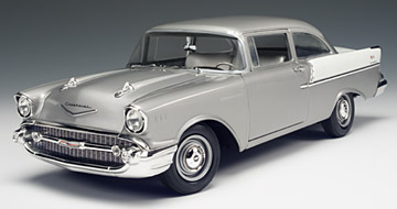 1957 Chevy 150 Utility Sedan -  Inca Silver & Imperial Ivory (Highway 61) 1/18