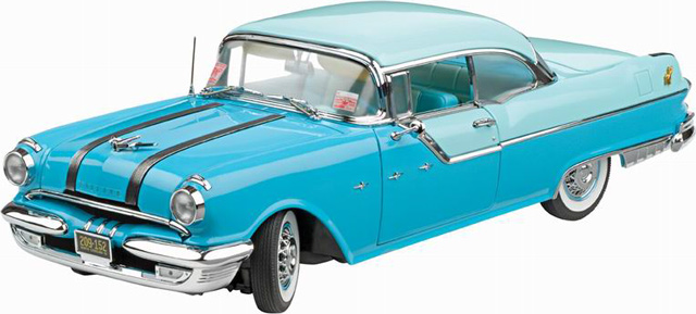 1955 Pontiac Starchief Hardtop - Castle Gray w/ Nautilus Blue (SunStar Platinum) 1/18
