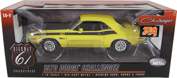 1970 Dodge Challenger T/A 340 Six-Pack - Banana Yellow (Highway 61) 1/18