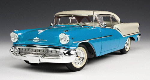 1957 Oldsmobile Super 88 - Sapphire Blue Metallic/White (Highway 61) 1/18