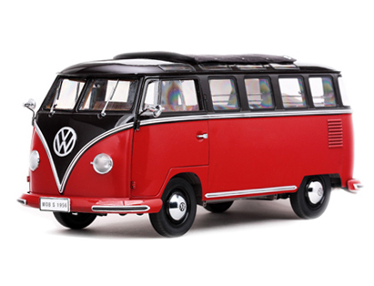 1956 Volkswagen Samba Micro Bus - Chestnut Brown & Red (SunStar) 1/12