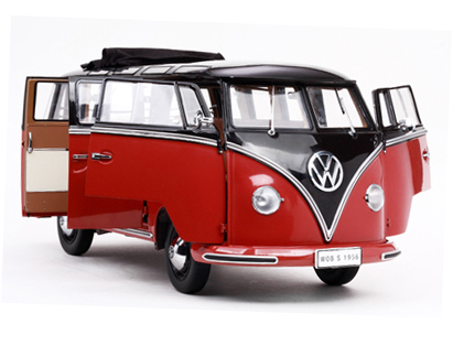 1956 Volkswagen Samba Micro Bus - Chestnut Brown & Red (SunStar) 1/12