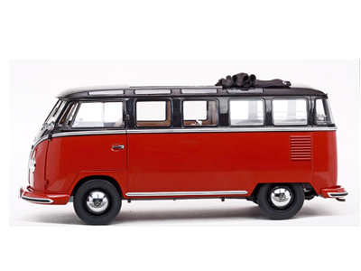 1956 Volkswagen Samba Micro Bus - Chestnut Brown & Red (SunStar) 1/12