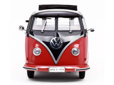 1956 Volkswagen Samba Micro Bus - Chestnut Brown & Red (SunStar) 1/12