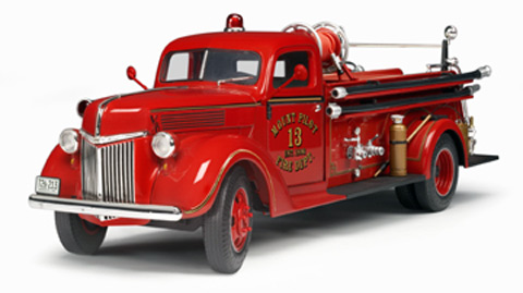 1940 Ford - Mount Pilot Fire Truck (Highway 61) 1/16 diecast car 