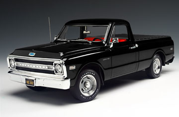 1969 Chevy C-10 Pickup Truck - Black  (Highway 61) 1/18