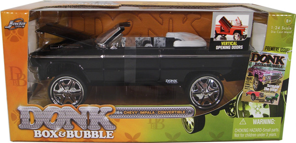 1964 Chevy Impala Convertible - Black (Donk, Box & Bubble) 1/24