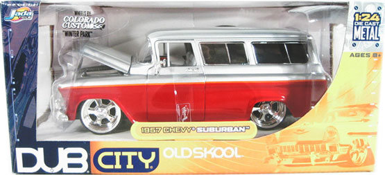 1957 Chevy Suburban - Red w/ Silver (DUB City) 1/24