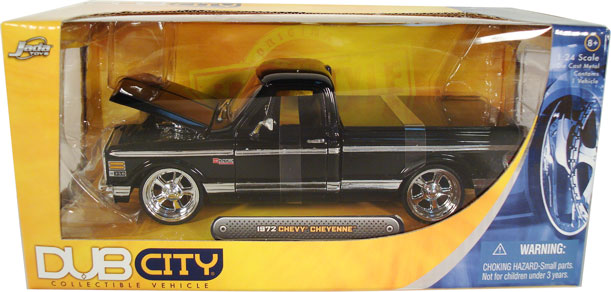 1972 Chevy Cheyenne w/ Diablo Paradox Wheels - Glossy Black (DUB City) 1/24