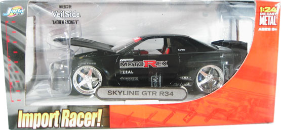 Nissan Skyline R34 w/ Veilside 'Andrew Racing V' - Black (Import Racer) 1/24