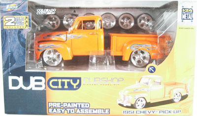 1951 Chevy Pickup Metal Model Kit - Orange (DUB City) 1/24