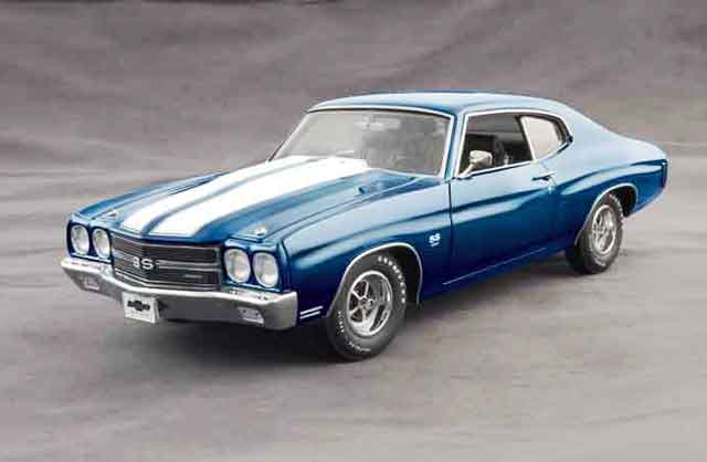 1970 Chevy Chevelle SS 454 LS5 - Fathom Blue w/ Black Interior (Lane Exact Detail) 1/18