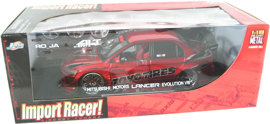 Mitsubishi Lancer Evolution VIII - Red w/ RO_JA "GTM" Wheels (Import Racer) 1/18