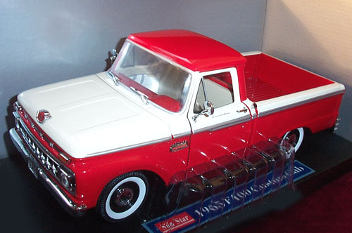 1965 Ford F100 Twin I-Beam - Rangoon Red w/ White (SunStar) 1/18