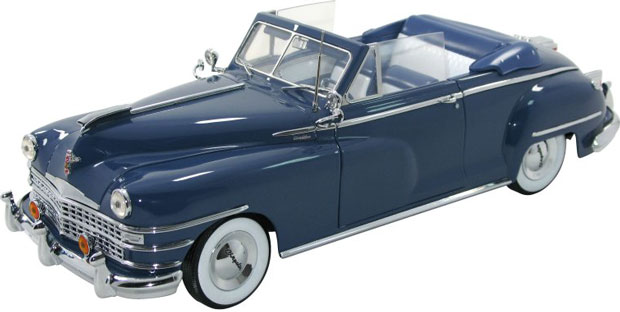 1948 Chrysler New Yorker Convertible - Blue (Signature Charlestown Collectibles) 1/18