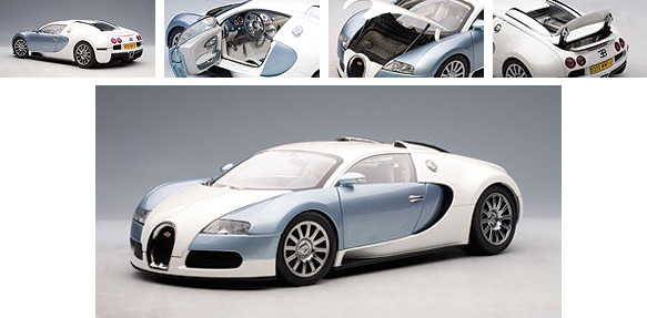 Bugatti EB 16.4 Veyron Production Car - Pearl / Ice Blue (AUTOart) 1/18