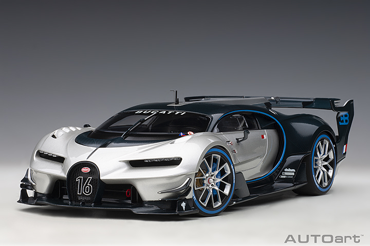 Bugatti Vision Gran Turismo - Silver/blue Carbon (AUTOart) 1/18