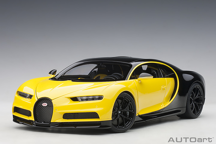 2017 Bugatti Chiron (jaune Molsheim Yellow/nocturn (AUTOart) 1/18
