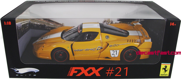 Ferrari FXX #21 Solar Direct Orange (Hot Wheels Elite) 1/18