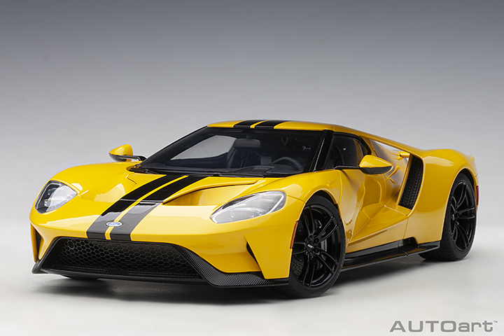 2017 Ford GT - Triple Yellow/black Stripes (AUTOart) 1/18