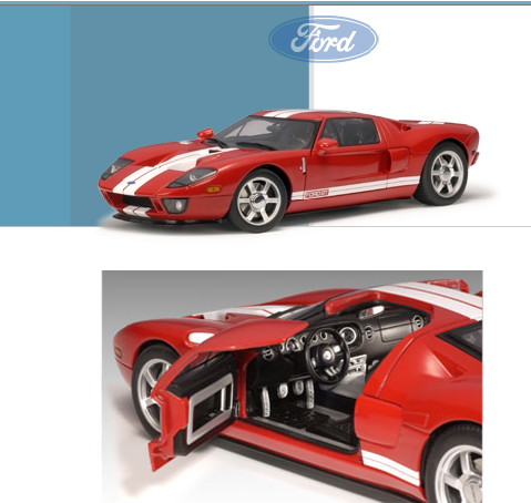 2004 Ford GT - Mark IV Red w/ White Stripe (AUTOart) 1/18