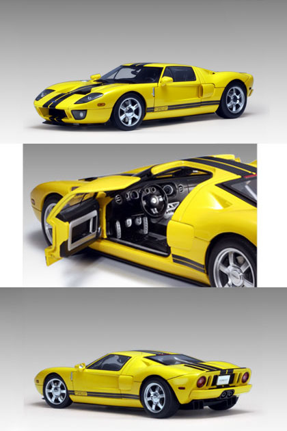2004 Ford GT - Yellow w/ Black Stripe (AUTOart) 1/18