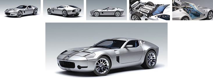 Ford Shelby GR-1 Concept - Silver w/ Tungsten Grey Metallic Stripes (AUTOart) 1/18