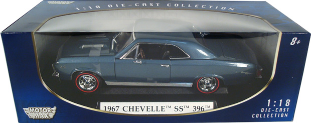 1967 Chevrolet Chevelle SS 396 - Blue Metallic (MotorMax) 1/18