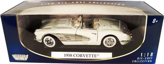 1958 Chevrolet Corvette Convertible - Blue (MotorMax) 1/18