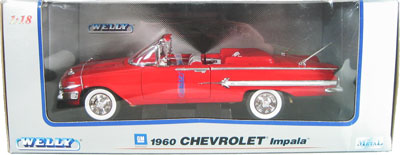 1960 Chevy Impala Convertible - Red (Welly) 1/18