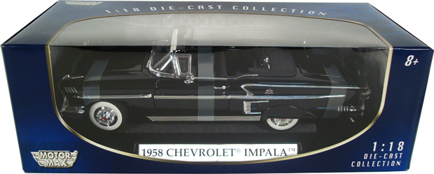 Motormax 73112 1958 Chevrolet Impala Convertible 1/18 Diecast Negro 