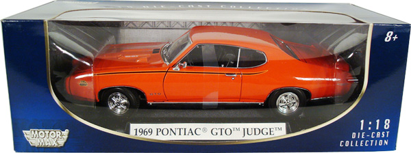 1969 Pontiac GTO Ram Air IV 'The Judge' Orange (MotorMax) 1/18