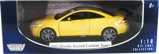 2003 Honda Accord Custom Tuner - Yellow (MotorMax) 1/18