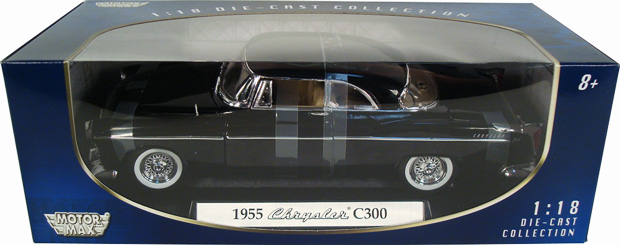 1955 Chrysler C300 - Black (MotorMax) 1/18