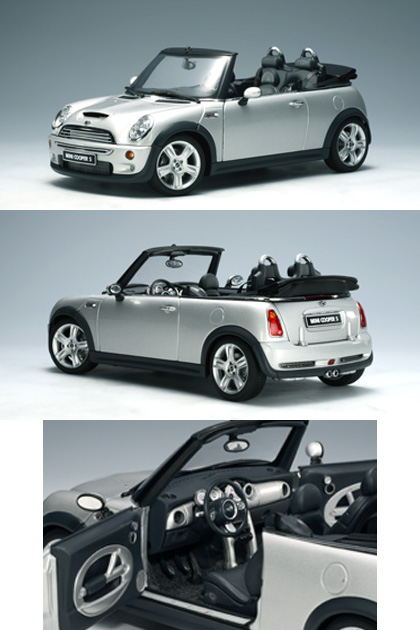 Mini Cooper S Cabriolet - Silver (AUTOart) 1/18