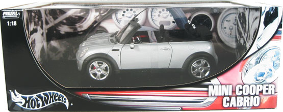 2004 Mini Cooper Cabrio - Silver (Hot Wheels) 1/18