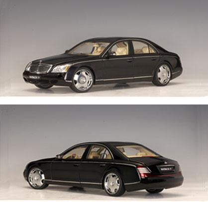 2004 Maybach 57 SWB - Caspian Black w/ Lowenhart Wheels (AUTOart) 1/18