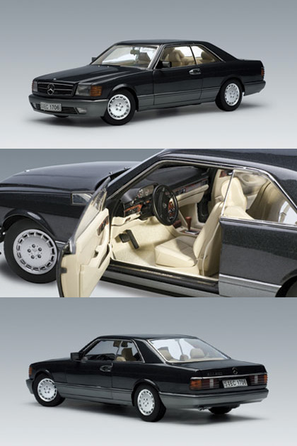 1986 Mercedes-Benz 500 SEC Coupe - Black Metallic (AUTOart) 1/18