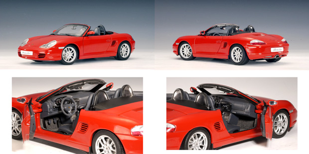 2003 Porsche Boxster 986 Cabriolet Facelift - Indisch Red (AUTOart) 1/18